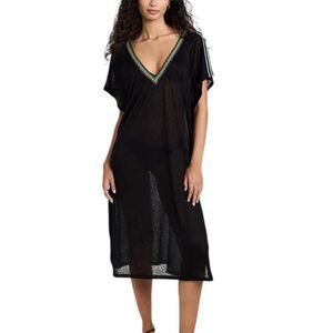 Pitusa V Back Dress in Black Petite